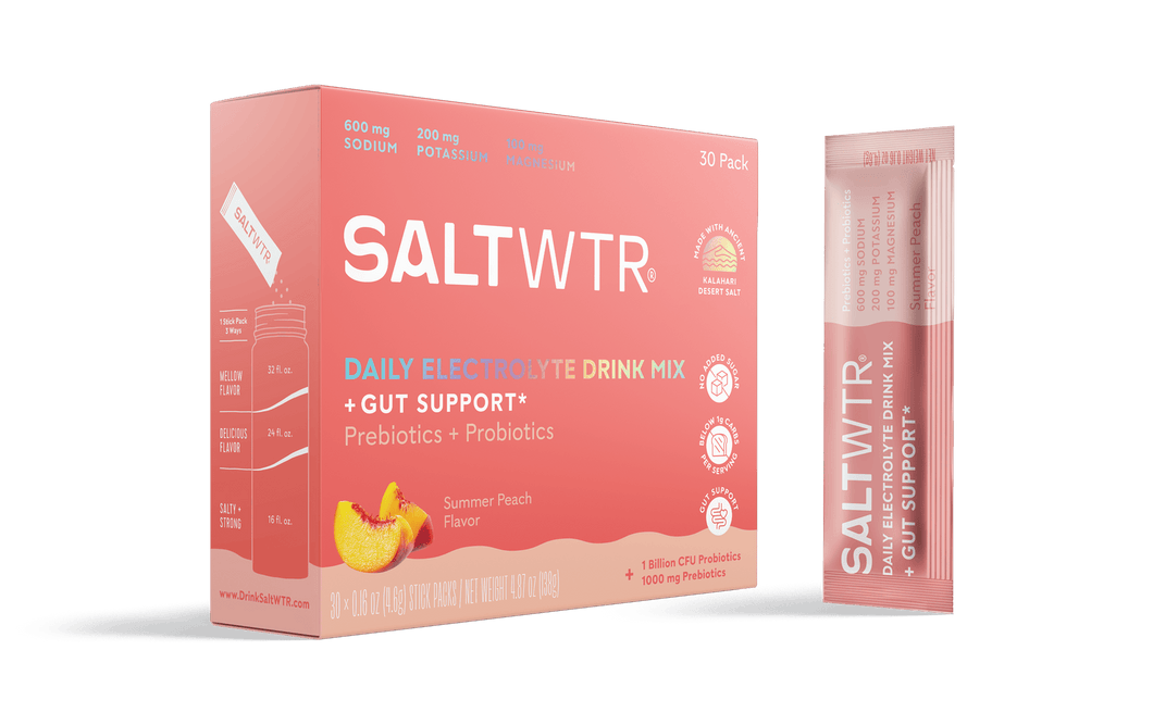 Functional Electrolyte Drink Mix - Gut Support- Summer Peach - 30 Pack