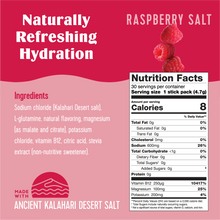 Functional Electrolyte Drink Mix - Sports Hydration - Raspberry Salt - 30 Pack